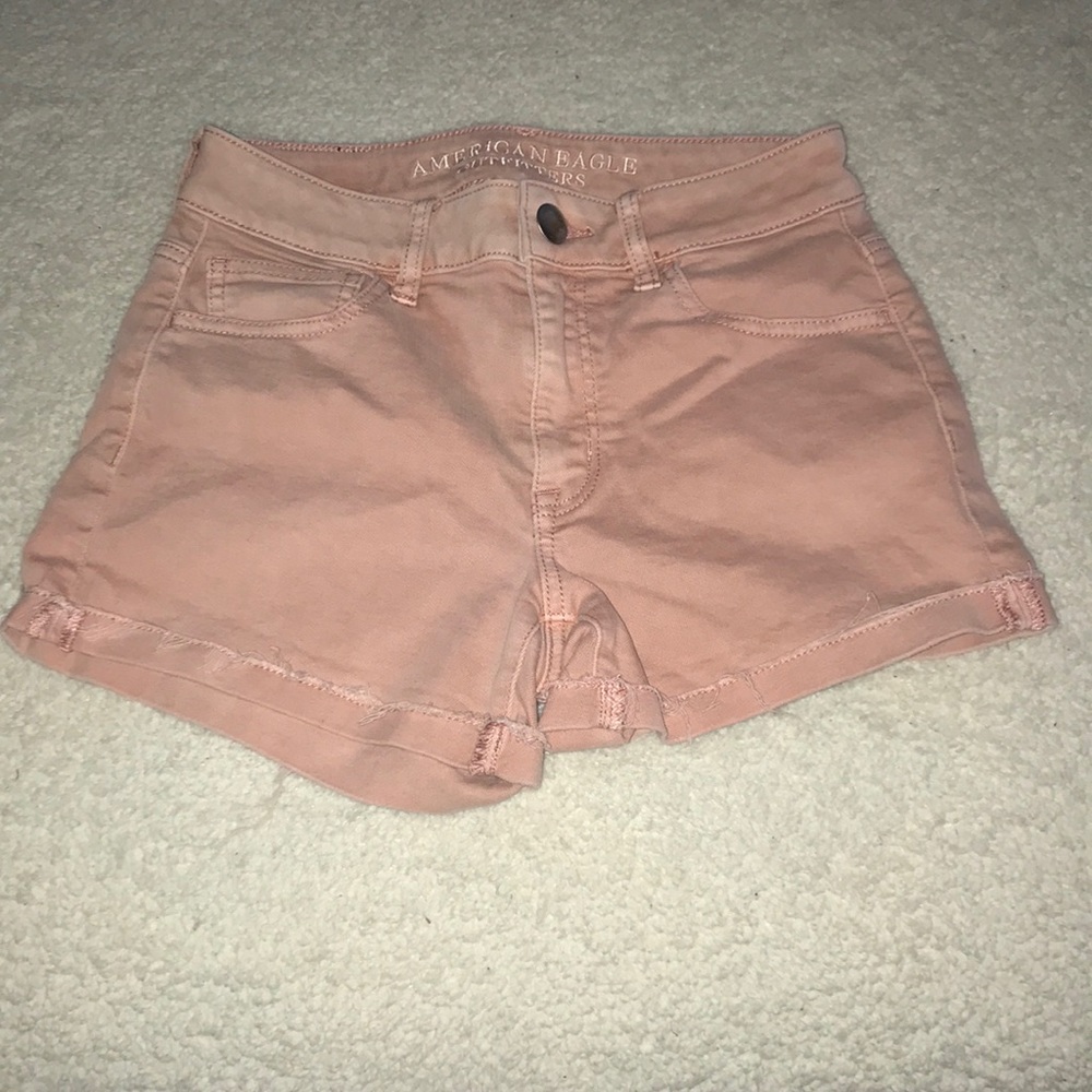 American Eagle pink jean shorts